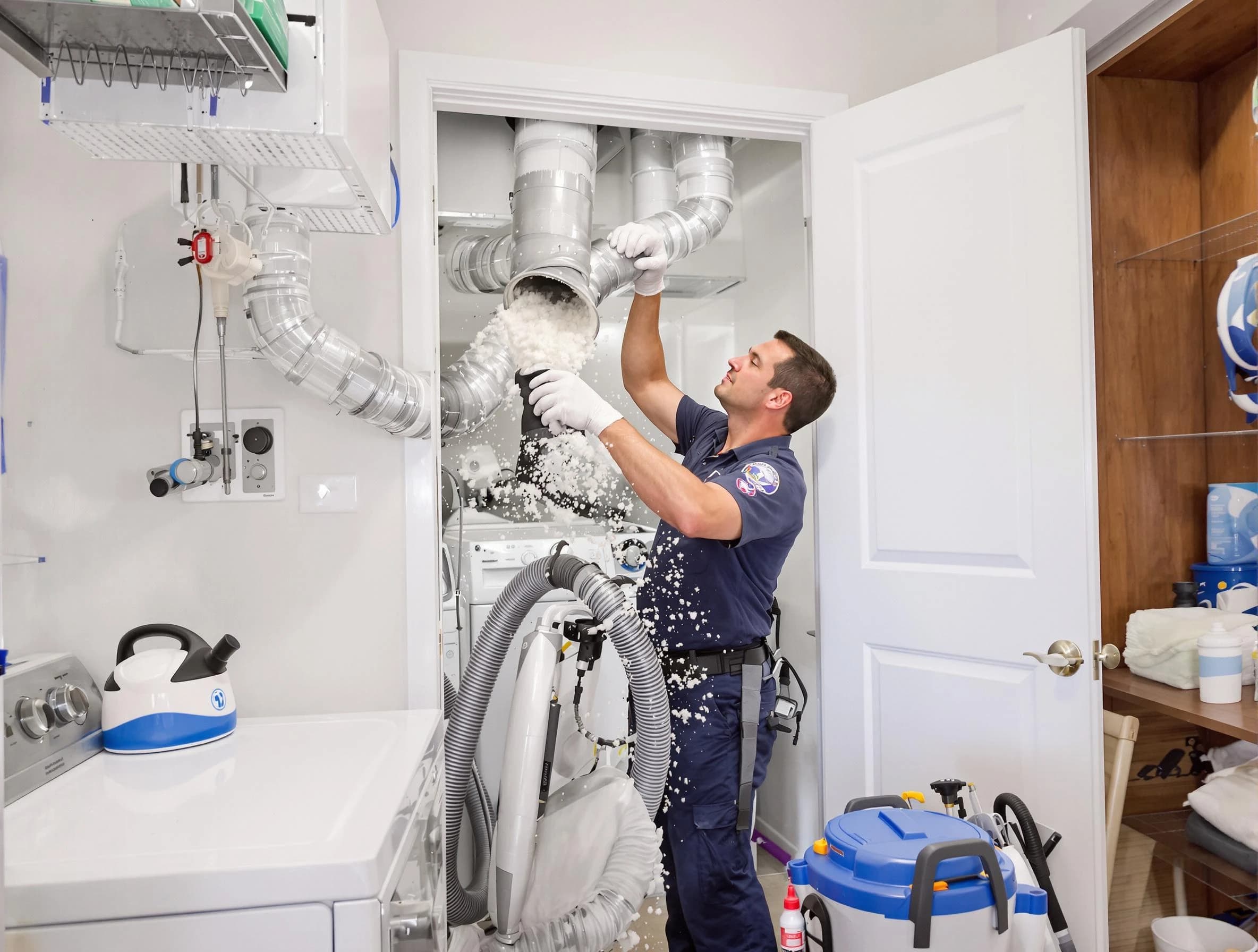Yukon Dryer Vent Cleaning technician delivering thorough residential dryer vent cleaning service in Yukon