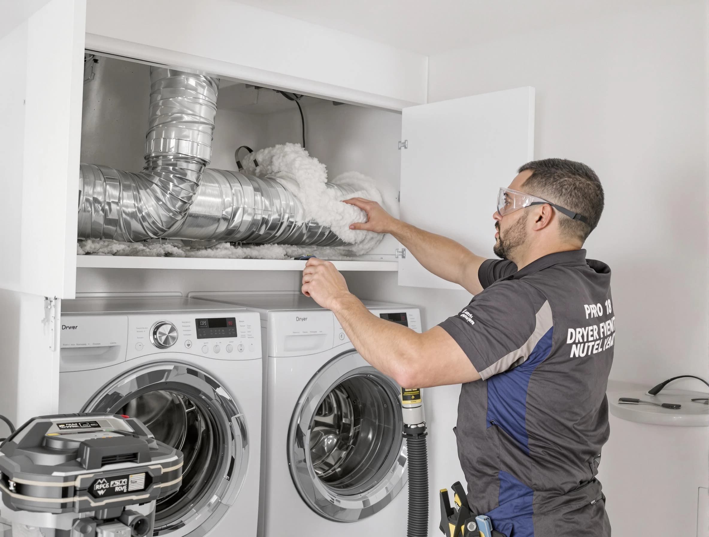 Yukon Dryer Vent Cleaning certified technician performing specialized gas dryer vent cleaning in Yukon