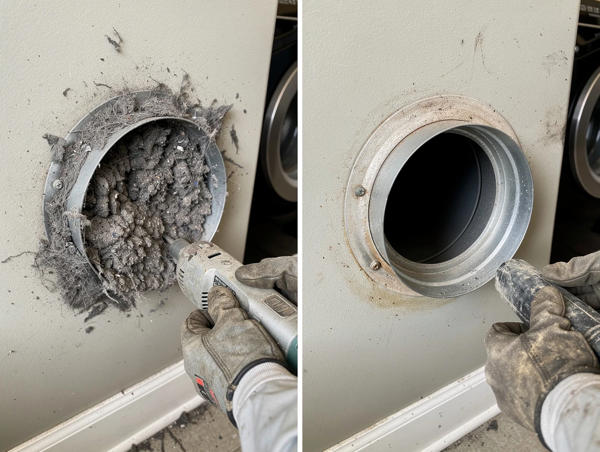 Professional clogged vent cleaning by Yukon Dryer Vent Cleaning in Yukon