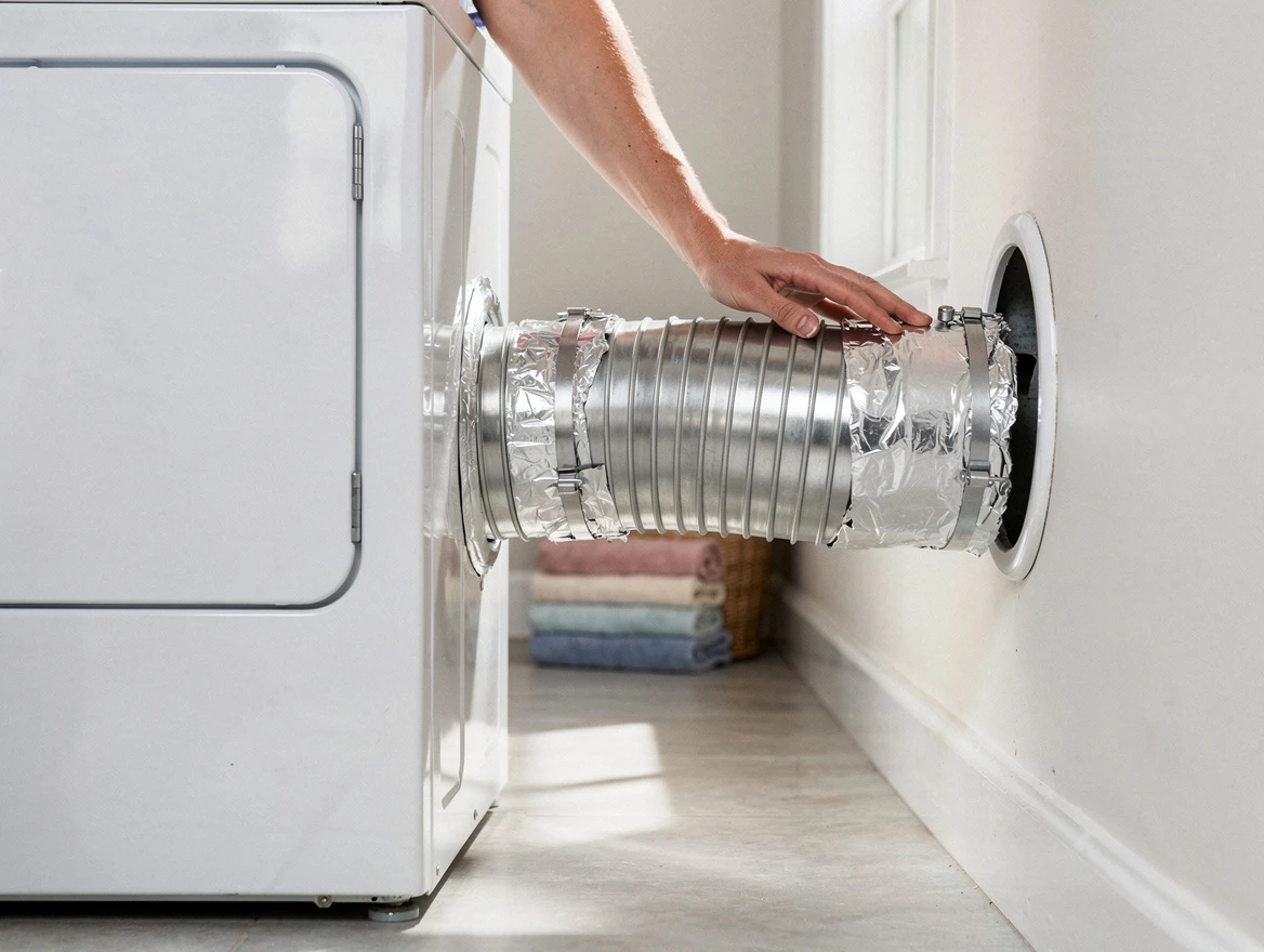 Professional dryer vent hose installation by Yukon Dryer Vent Cleaning in Yukon