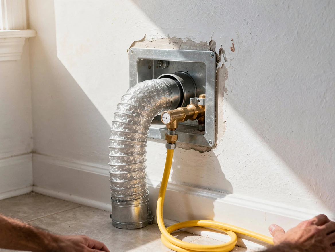 Yukon Dryer Vent Cleaning certified technician performing specialized gas dryer vent cleaning in Yukon